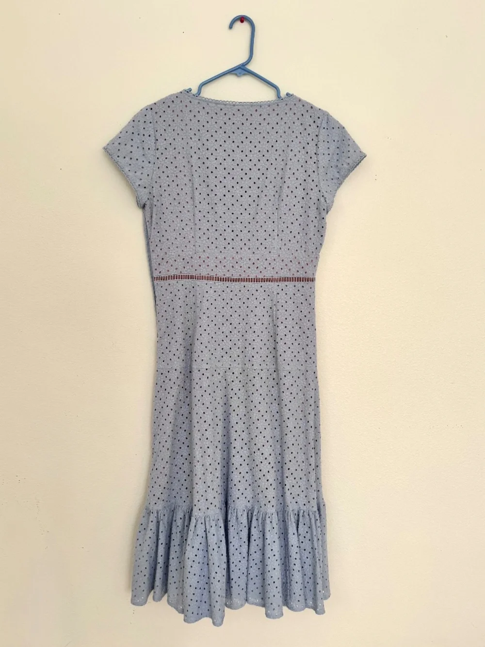 Michael Kors Blue Eyelet Midi Dress